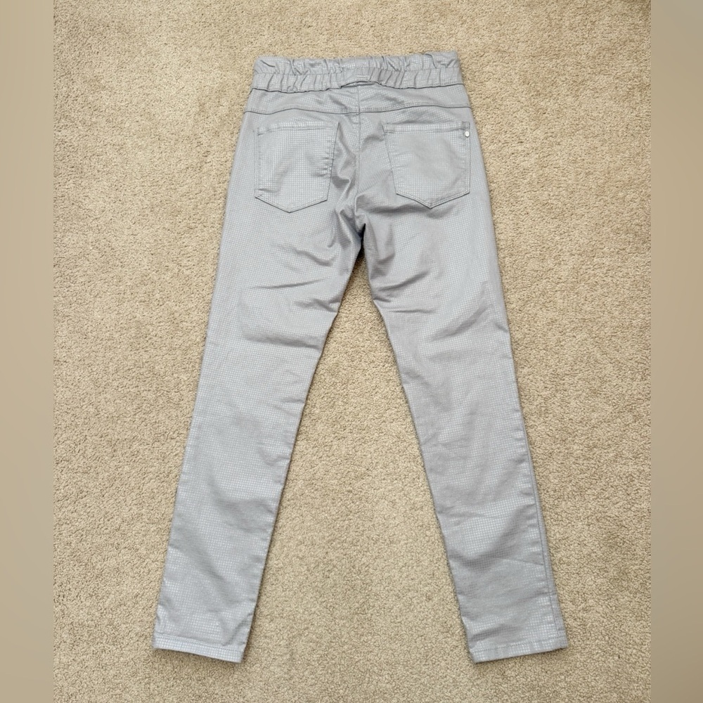 BEVY FLOG Shely High Rise Ankle Length Drawstring Gray/Silver Pants Size 26 - Picture 3 of 11